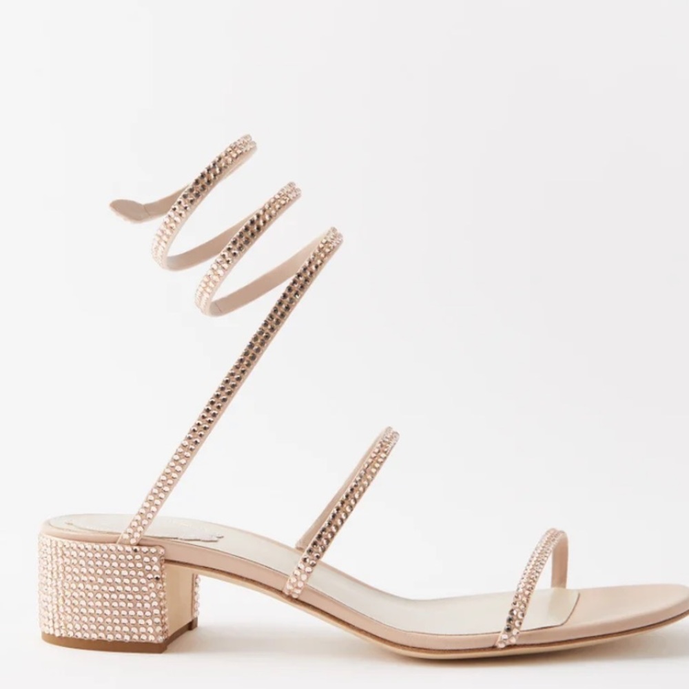 Rene Caovilla Cleo Wrap Rhinestone Heels